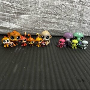 LPS Monkey and Turtle Families - Lot of 11 Pets + 2 Mini Pets